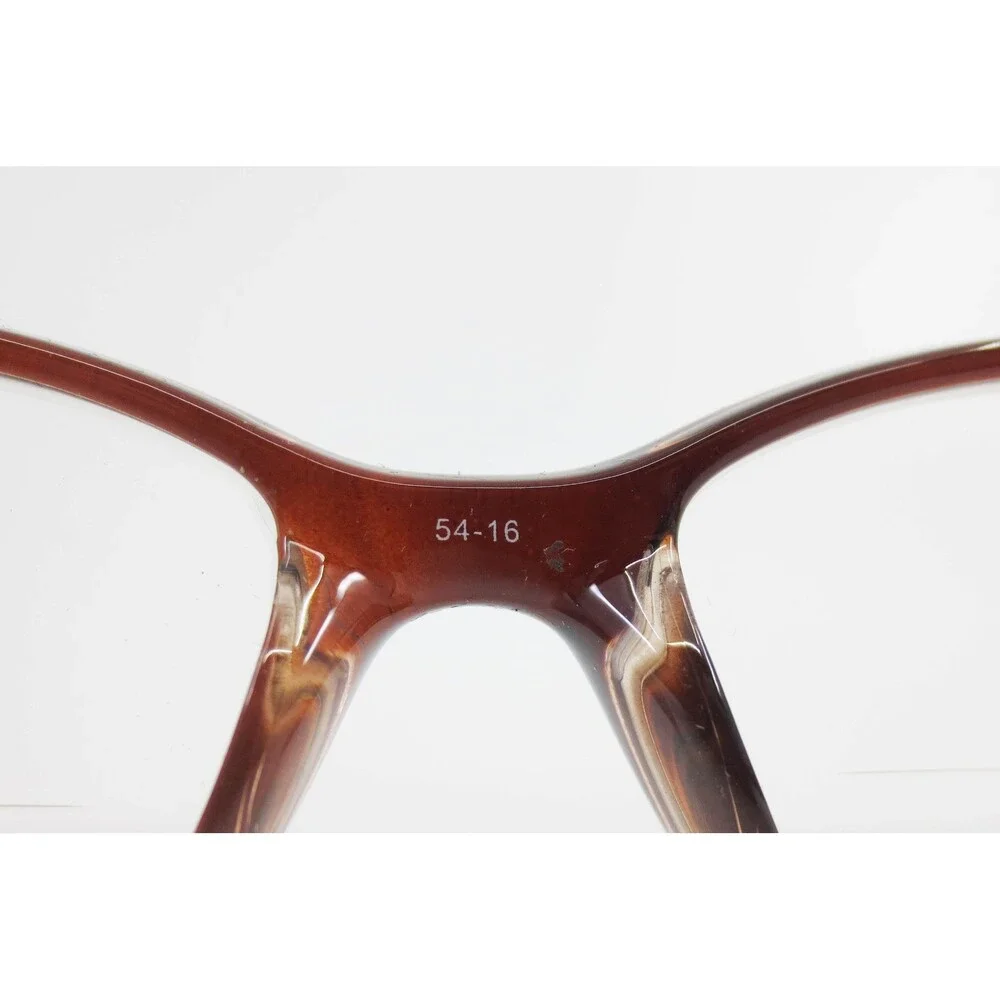 Brown Tortoise Rectangle Eyeglass Frames 54-16-135 Full Rim Glasses 37586